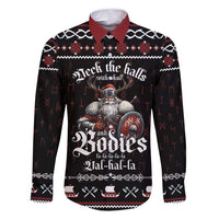 Funny Vikings Christmas Family Matching Long Sleeve Bodycon Dress and Hawaiian Shirt Falalalala Valhalla LT05 - Wonder Print Shop