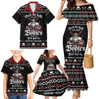 Funny Vikings Christmas Family Matching Mermaid Dress and Hawaiian Shirt Falalalala Valhalla LT05 - Wonder Print Shop