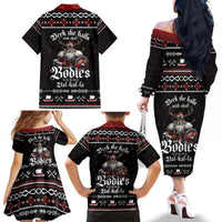 Funny Vikings Christmas Family Matching Off The Shoulder Long Sleeve Dress and Hawaiian Shirt Falalalala Valhalla LT05 - Wonder Print Shop