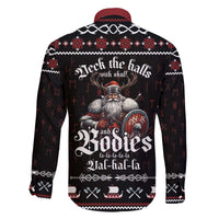 Funny Vikings Christmas Family Matching Off The Shoulder Long Sleeve Dress and Hawaiian Shirt Falalalala Valhalla LT05 - Wonder Print Shop