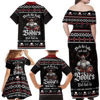 Funny Vikings Christmas Family Matching Off Shoulder Maxi Dress and Hawaiian Shirt Falalalala Valhalla LT05 - Wonder Print Shop