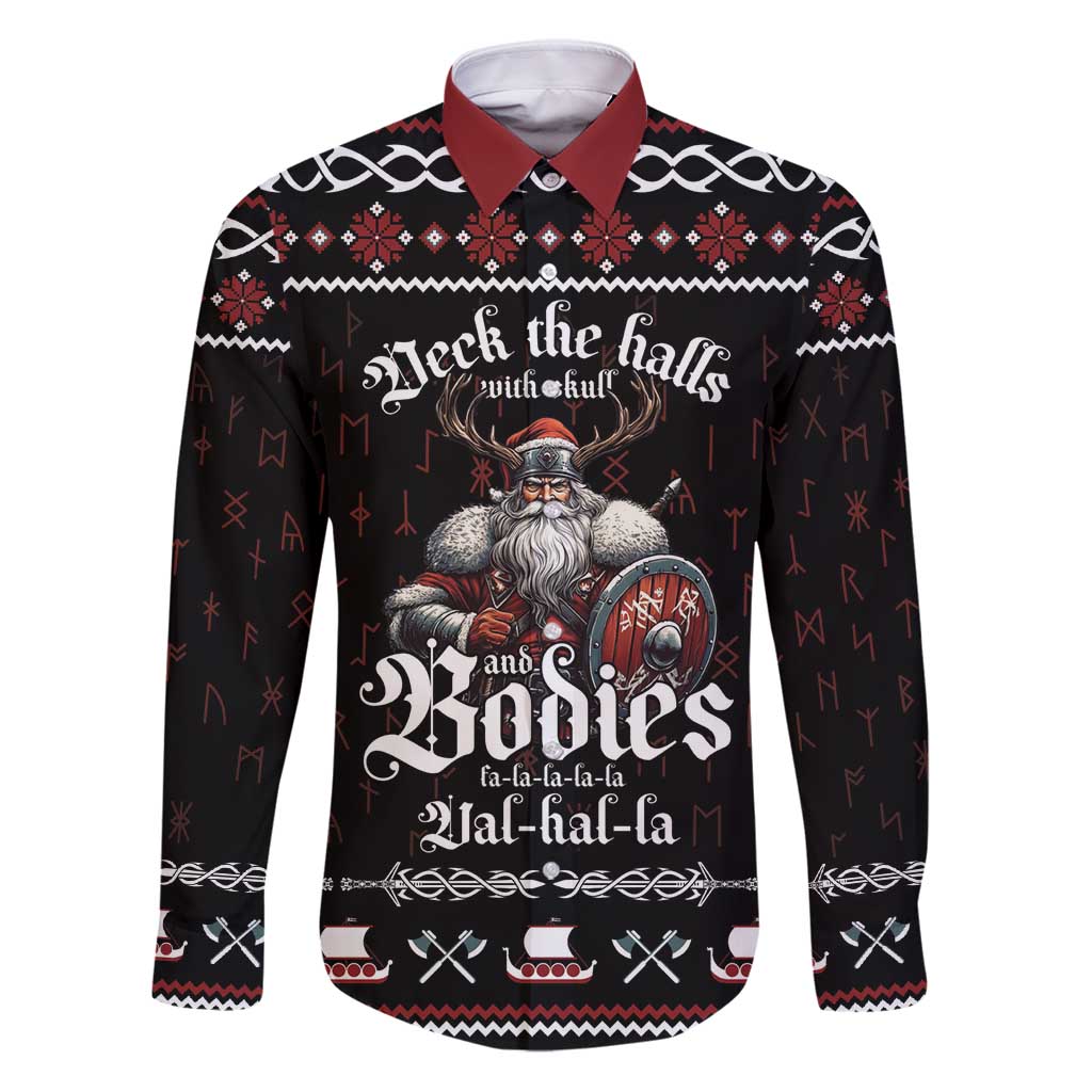 Funny Vikings Christmas Family Matching Puletasi and Hawaiian Shirt Falalalala Valhalla LT05 - Wonder Print Shop