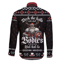 Funny Vikings Christmas Family Matching Short Sleeve Bodycon Dress and Hawaiian Shirt Falalalala Valhalla LT05 - Wonder Print Shop