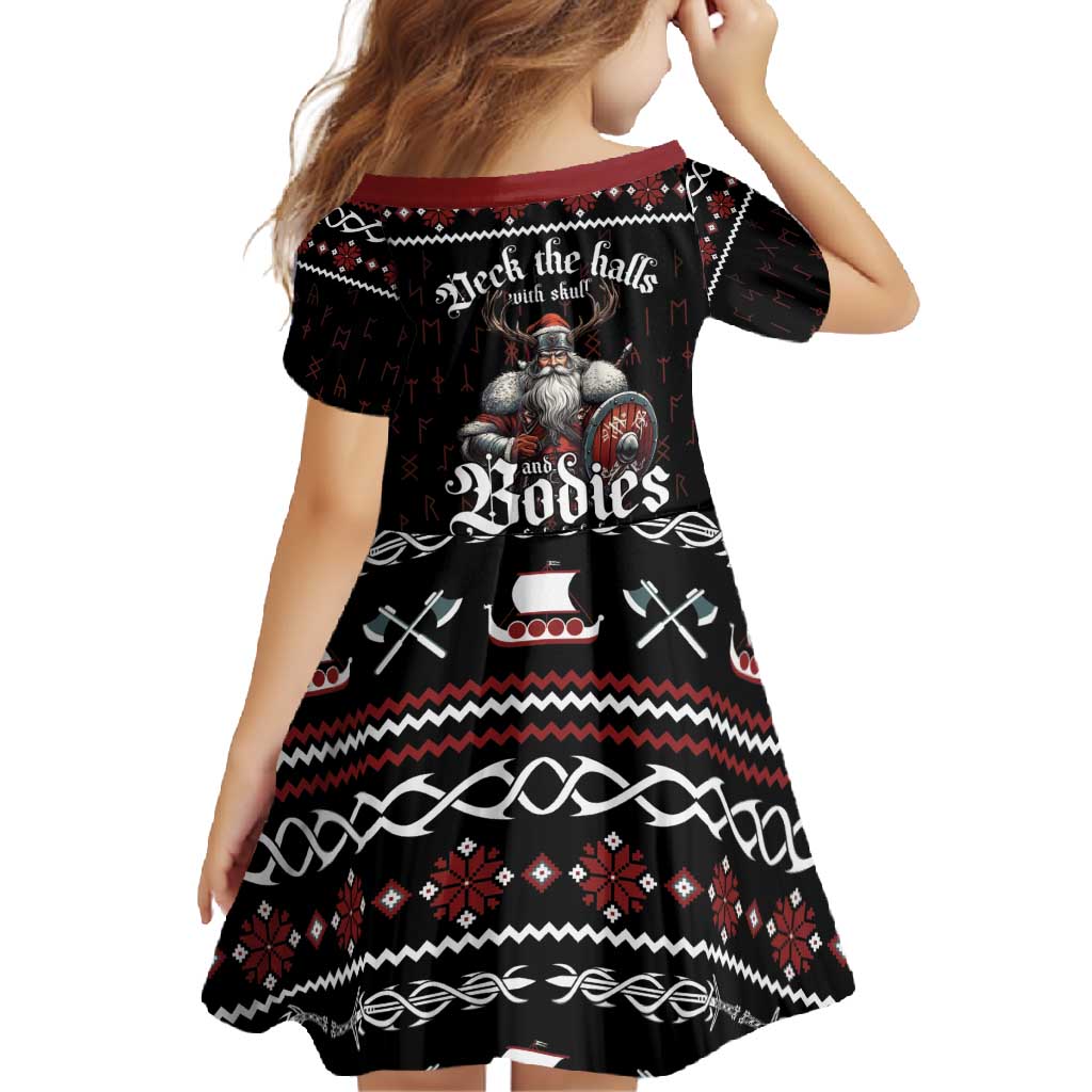 Funny Vikings Christmas Family Matching Tank Maxi Dress and Hawaiian Shirt Falalalala Valhalla LT05 - Wonder Print Shop