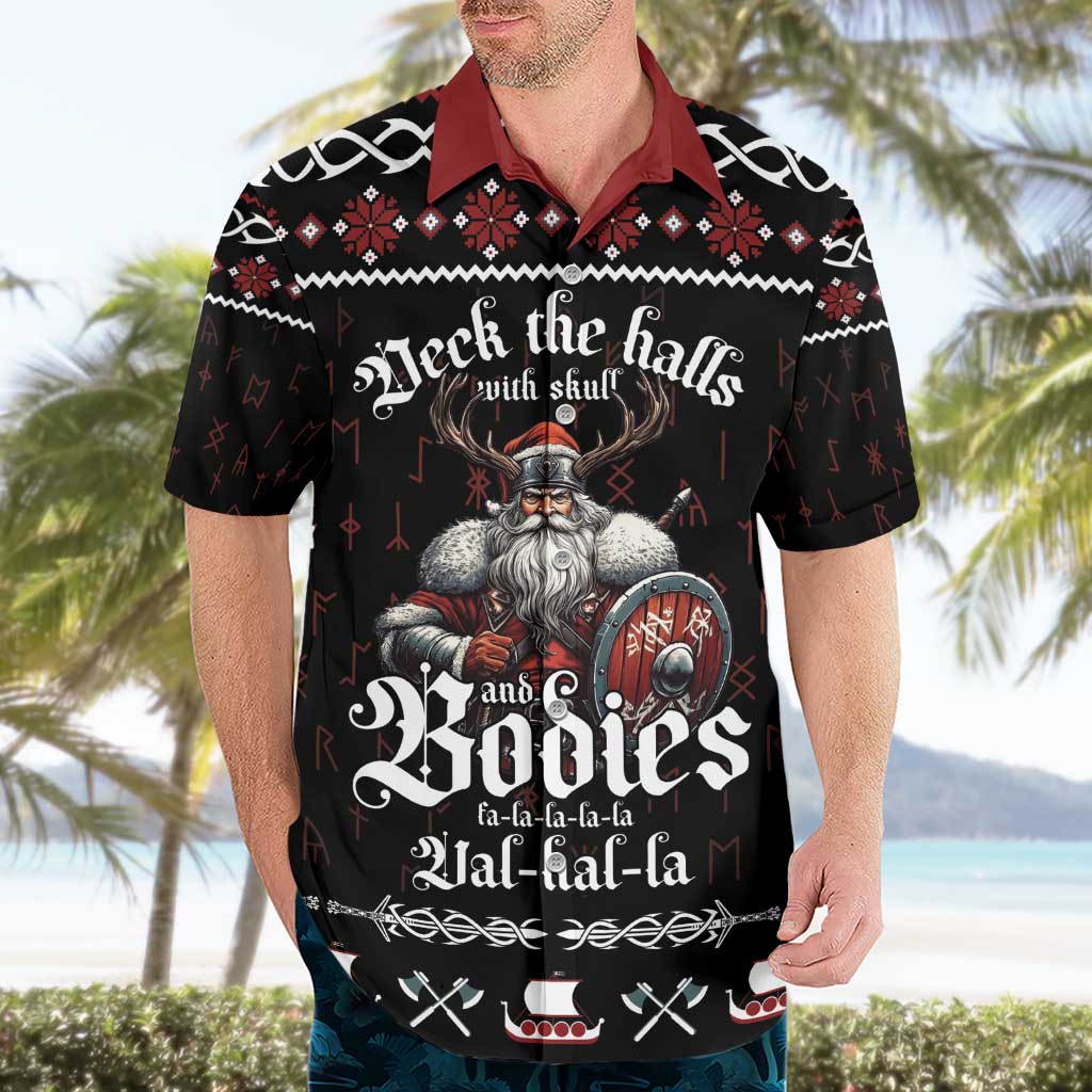 Funny Vikings Christmas Hawaiian Shirt Falalalala Valhalla LT05 - Wonder Print Shop