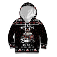 Funny Vikings Christmas Kid Hoodie Falalalala Valhalla LT05 - Wonder Print Shop