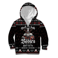 Funny Vikings Christmas Kid Hoodie Falalalala Valhalla LT05 - Wonder Print Shop
