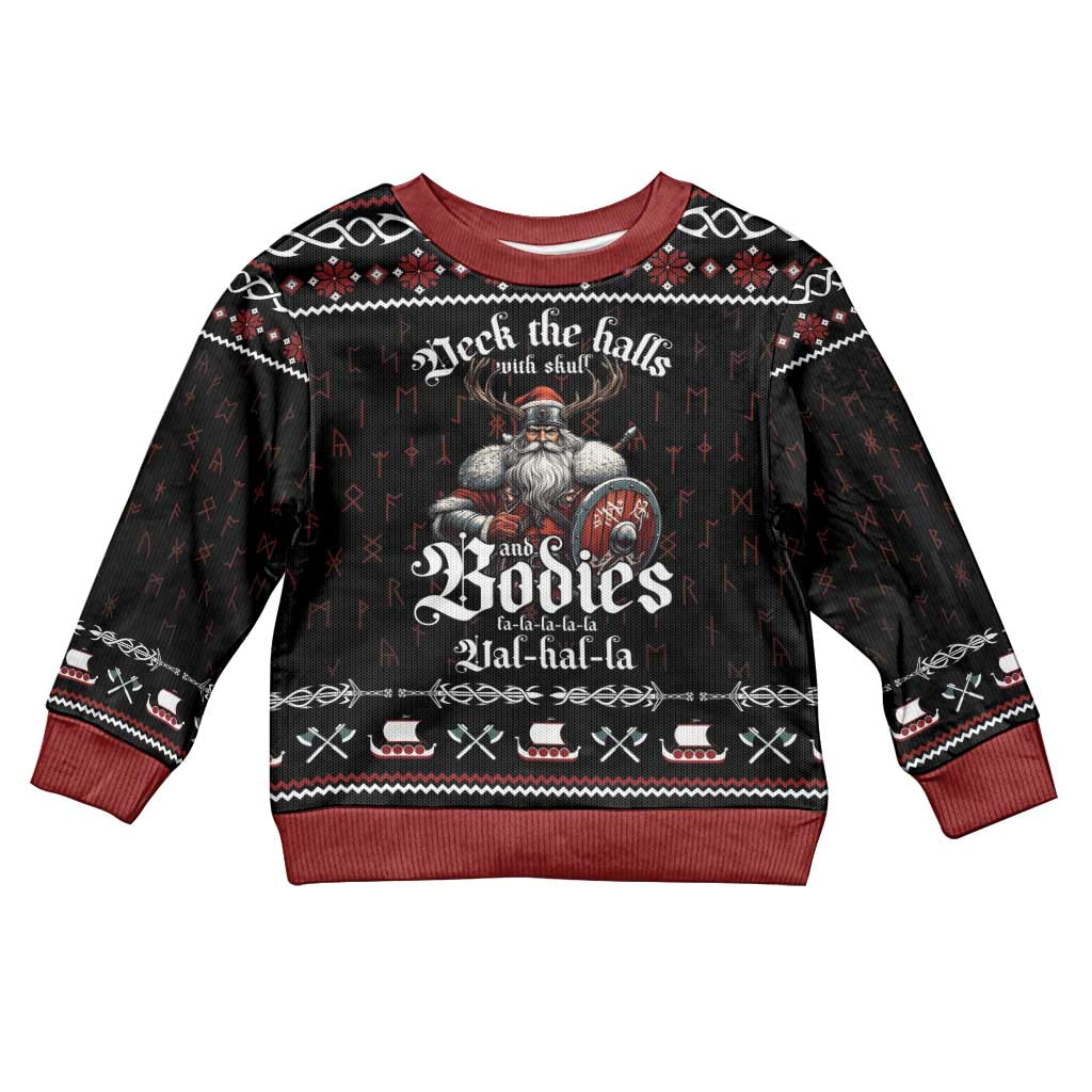 Funny Viking Christmas Kid Ugly Christmas Sweater Falalalala Valhalla LT05 - Wonder Print Shop