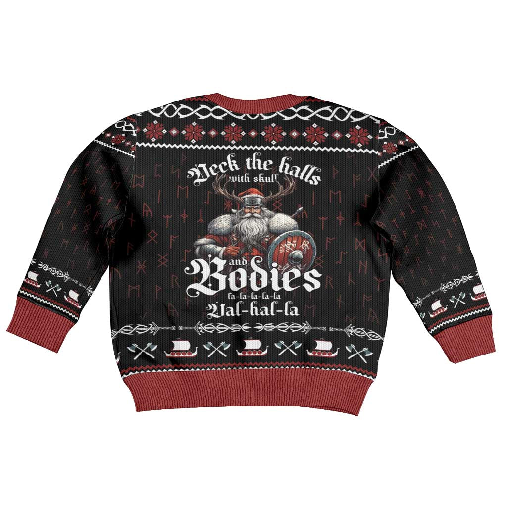 Funny Viking Christmas Kid Ugly Christmas Sweater Falalalala Valhalla LT05 - Wonder Print Shop