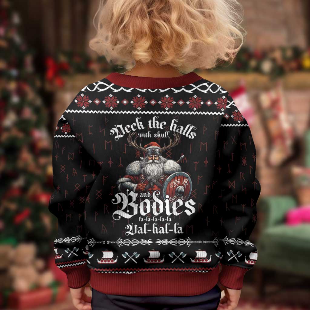 Funny Viking Christmas Kid Ugly Christmas Sweater Falalalala Valhalla LT05 - Wonder Print Shop