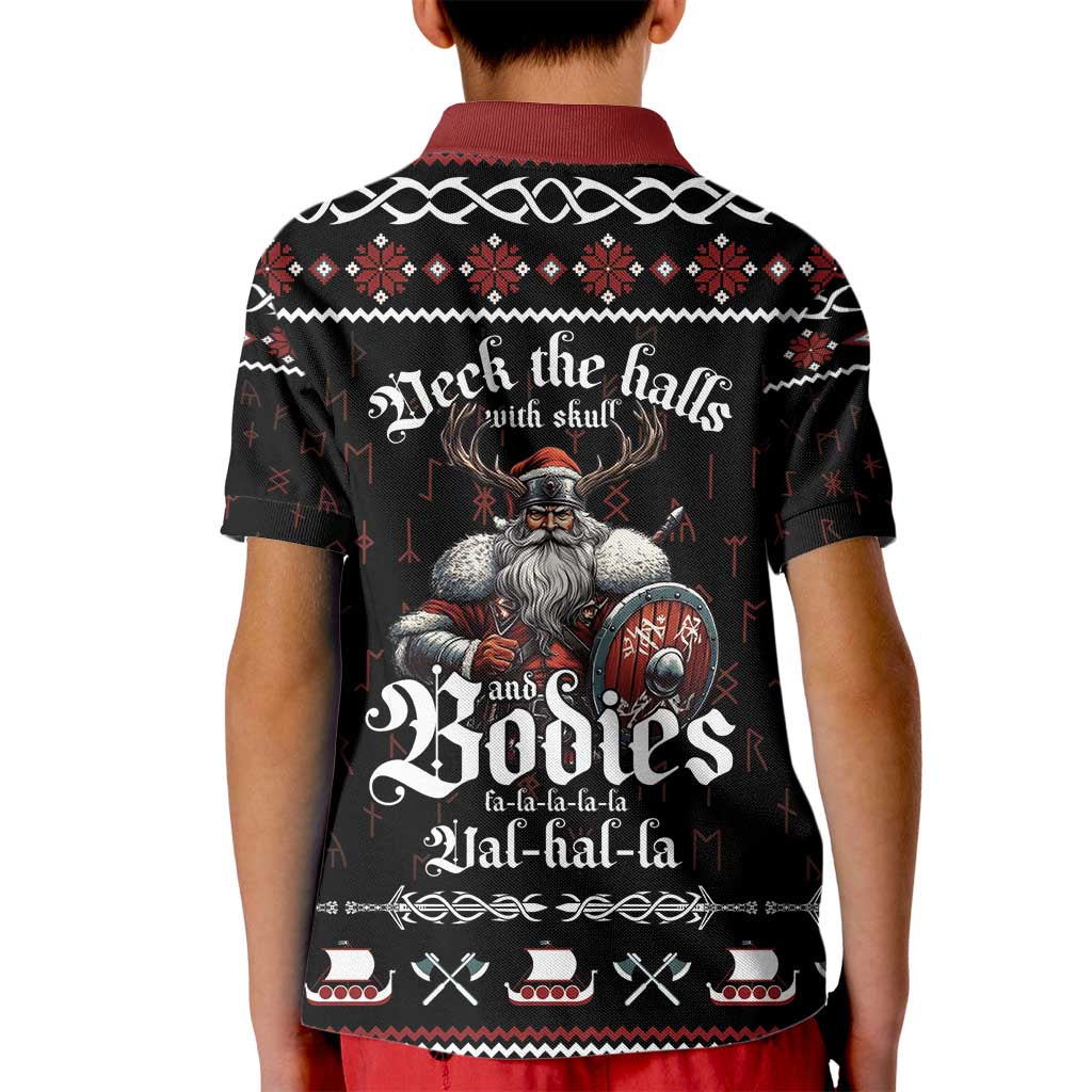 Funny Vikings Christmas Kid Polo Shirt Falalalala Valhalla LT05 - Wonder Print Shop