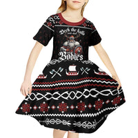Funny Vikings Christmas Kid Short Sleeve Dress Falalalala Valhalla LT05 - Wonder Print Shop