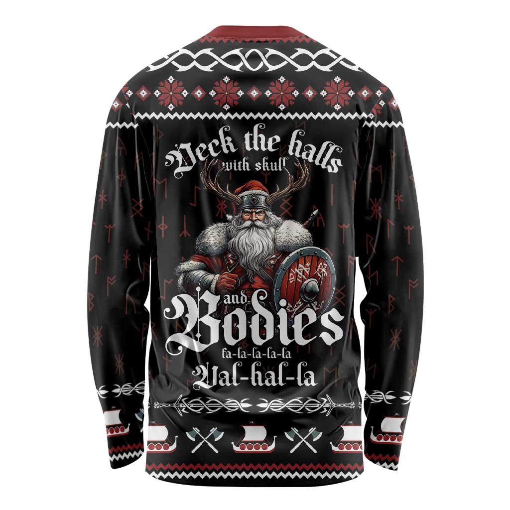Funny Vikings Christmas Long Sleeve Shirt Falalalala Valhalla LT05 - Wonder Print Shop