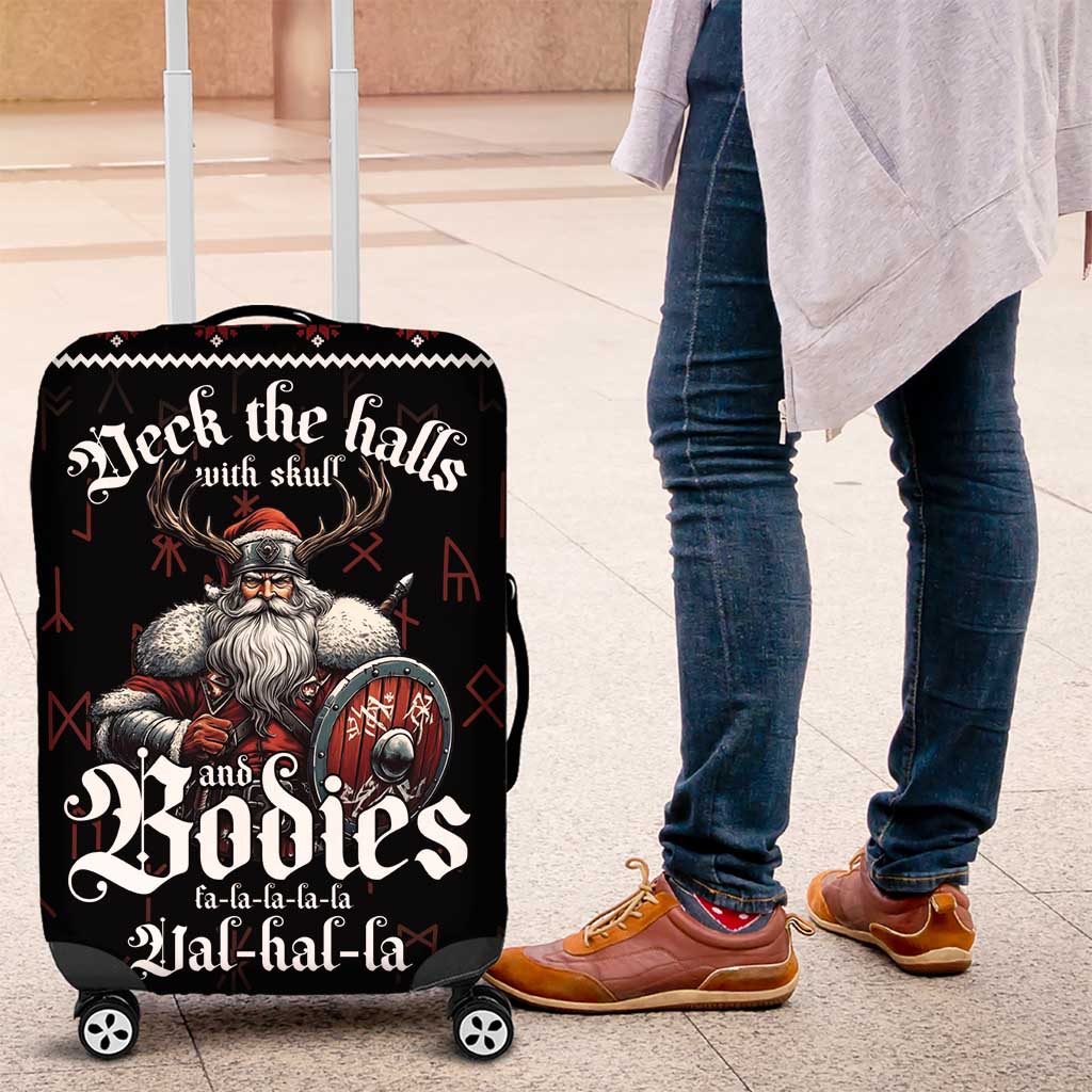 Funny Vikings Christmas Luggage Cover Falalalala Valhalla LT05 - Wonder Print Shop