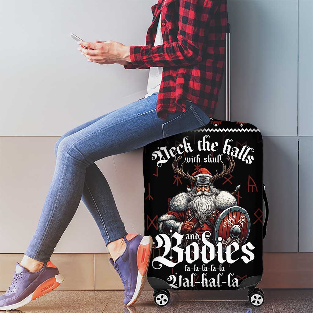 Funny Vikings Christmas Luggage Cover Falalalala Valhalla LT05 - Wonder Print Shop