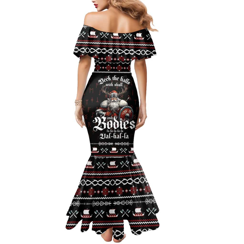 Funny Vikings Christmas Mermaid Dress Falalalala Valhalla LT05 - Wonder Print Shop