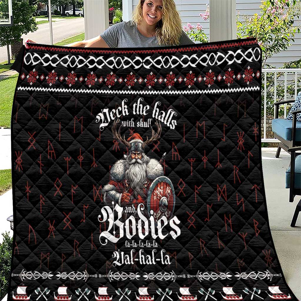 Funny Vikings Christmas Quilt Falalalala Valhalla LT05 - Wonder Print Shop