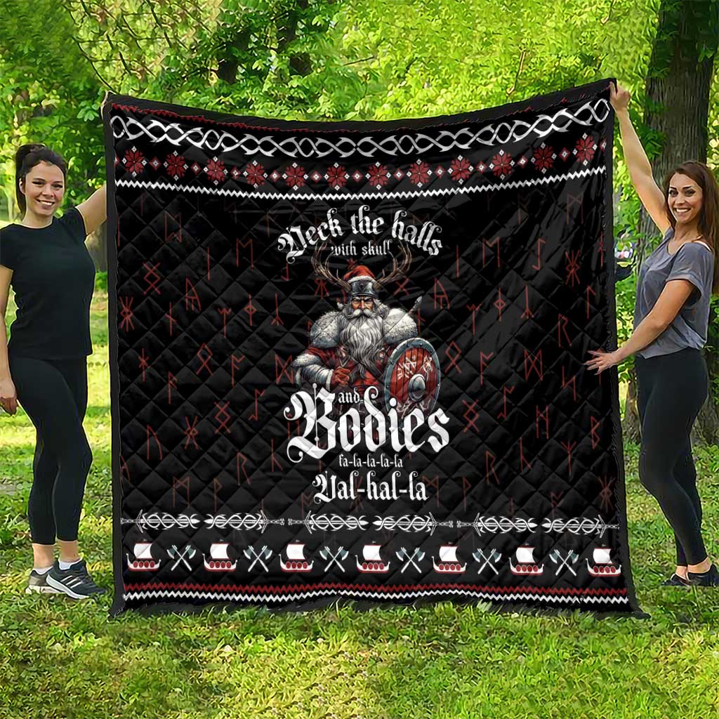 Funny Vikings Christmas Quilt Falalalala Valhalla LT05 - Wonder Print Shop