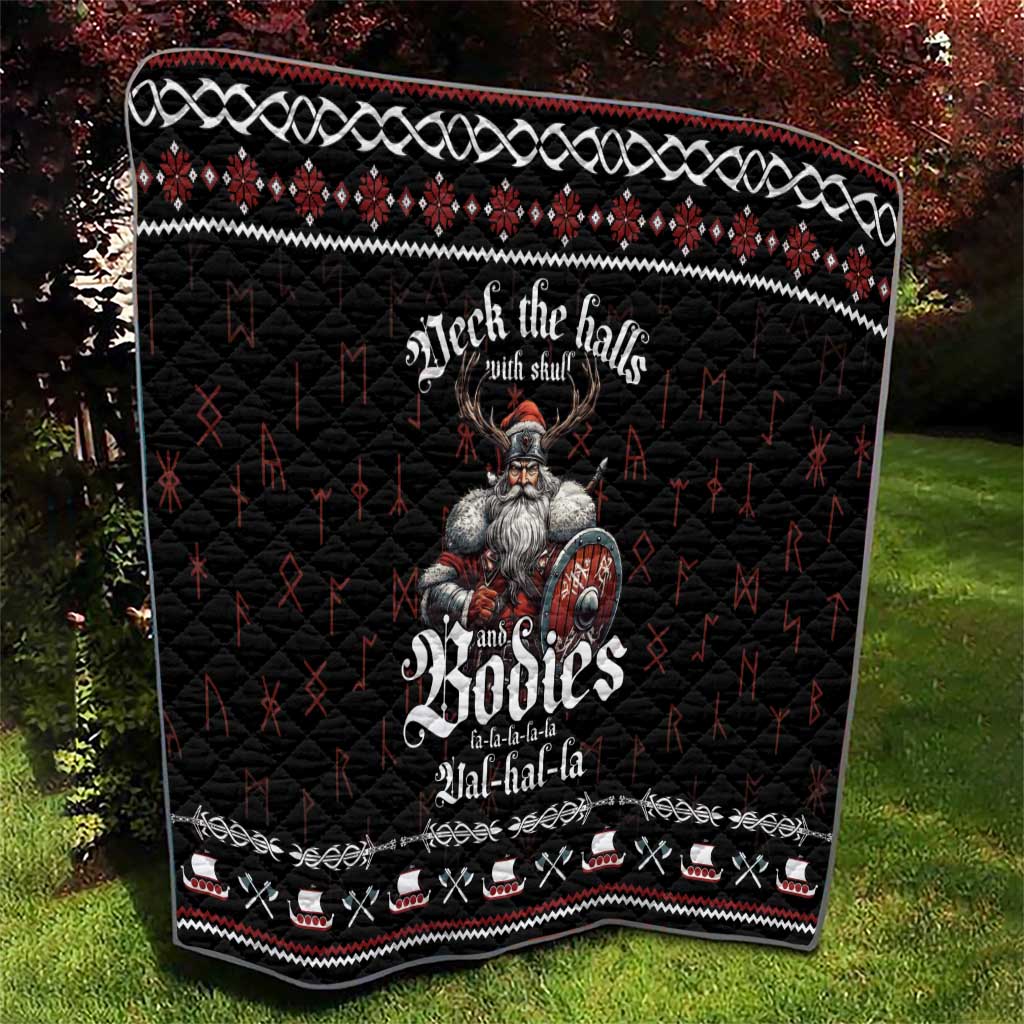 Funny Vikings Christmas Quilt Falalalala Valhalla LT05 - Wonder Print Shop