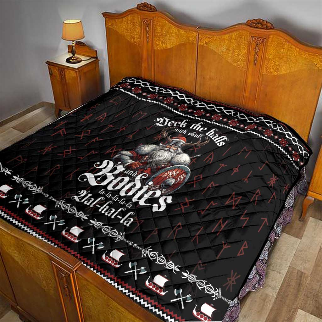 Funny Vikings Christmas Quilt Falalalala Valhalla LT05 - Wonder Print Shop