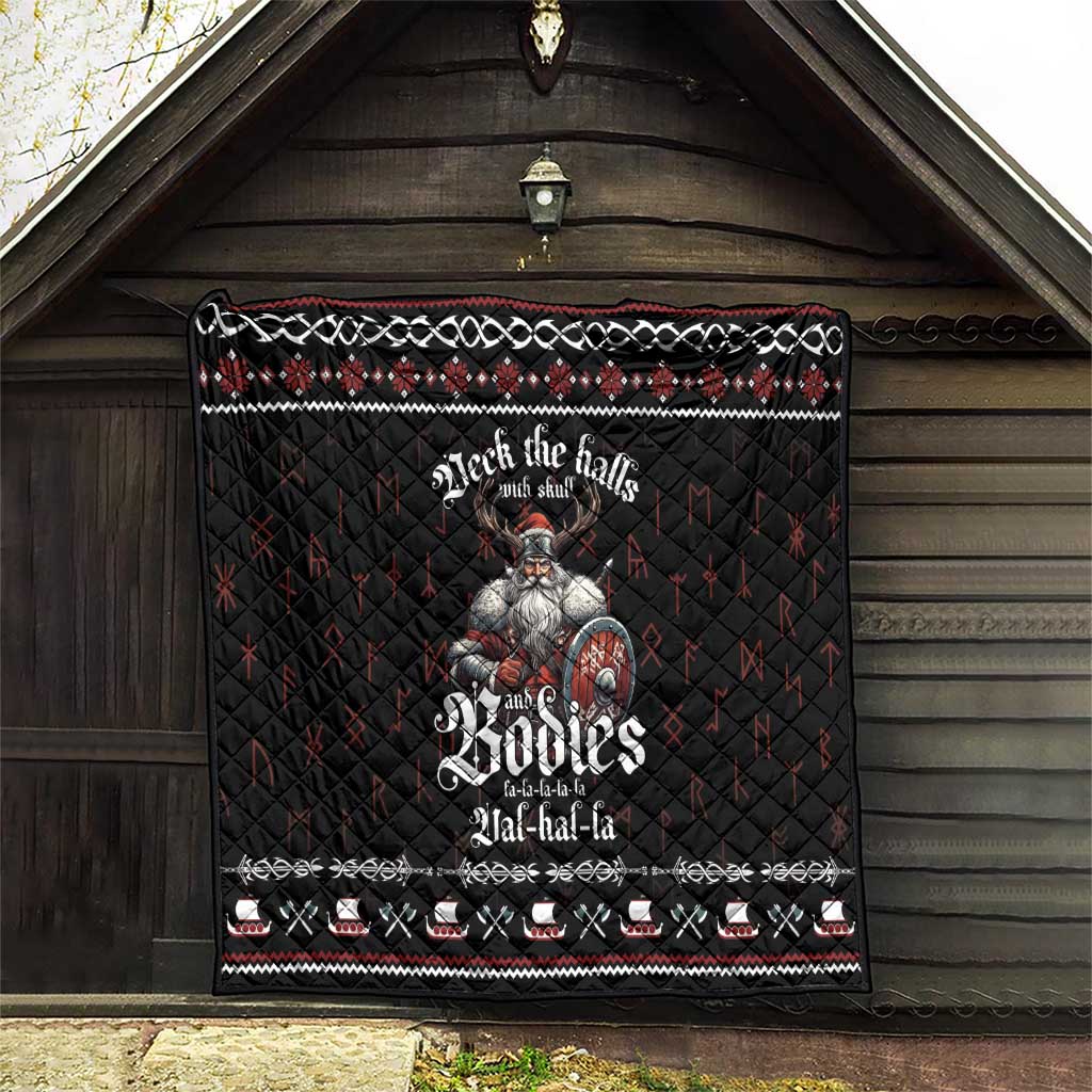 Funny Vikings Christmas Quilt Falalalala Valhalla LT05 - Wonder Print Shop