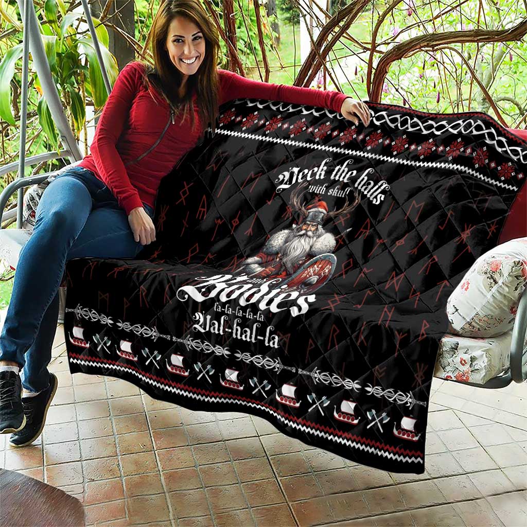 Funny Vikings Christmas Quilt Falalalala Valhalla LT05 - Wonder Print Shop