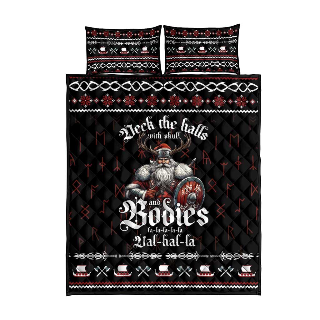 Funny Vikings Christmas Quilt Bed Set Falalalala Valhalla LT05 - Wonder Print Shop