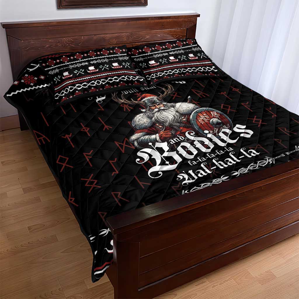 Funny Vikings Christmas Quilt Bed Set Falalalala Valhalla LT05 - Wonder Print Shop