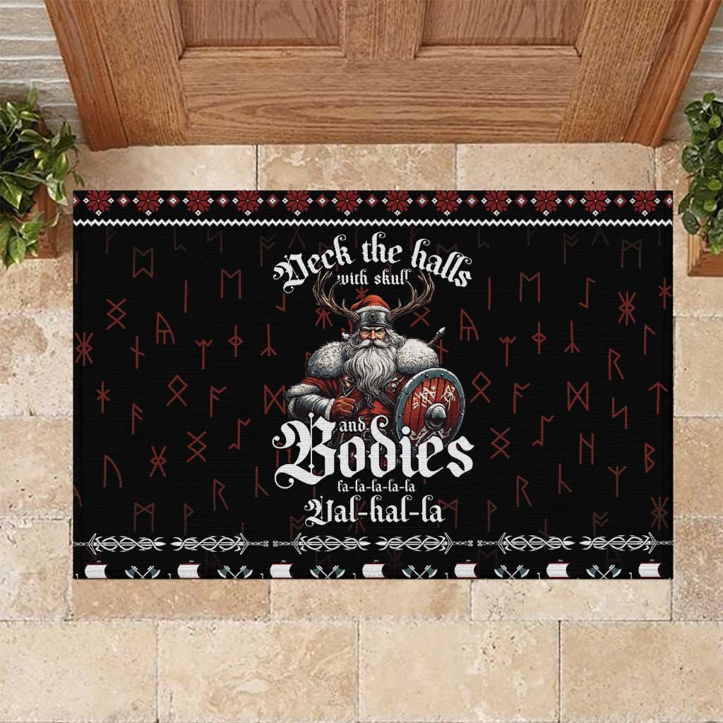 Funny Vikings Christmas Rubber Doormat Falalalala Valhalla LT05 - Wonder Print Shop