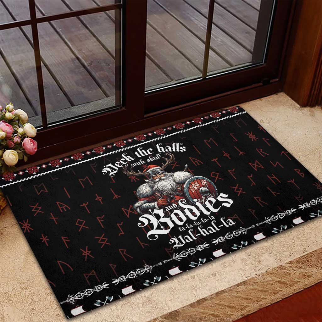 Funny Vikings Christmas Rubber Doormat Falalalala Valhalla LT05 - Wonder Print Shop