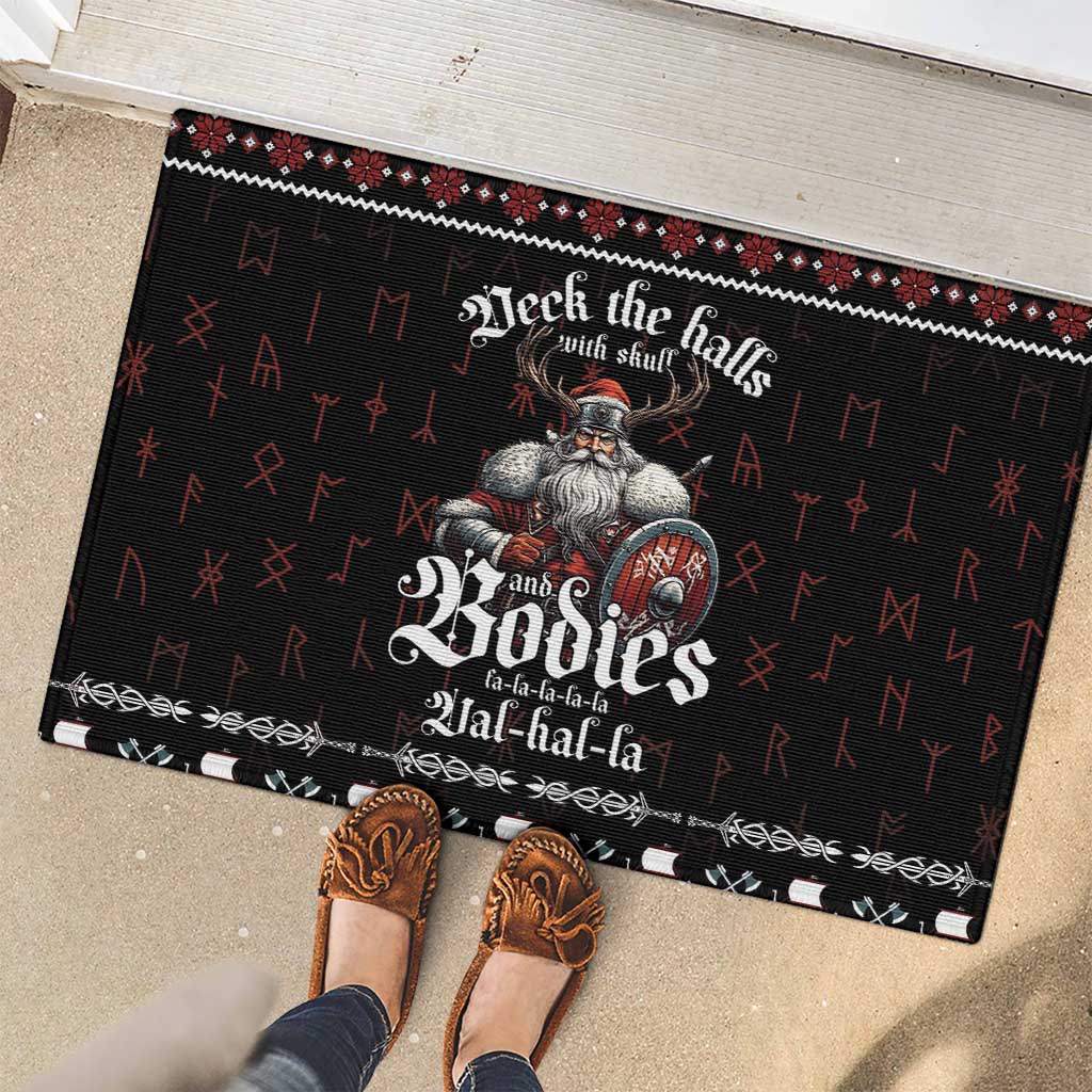 Funny Vikings Christmas Rubber Doormat Falalalala Valhalla LT05 - Wonder Print Shop