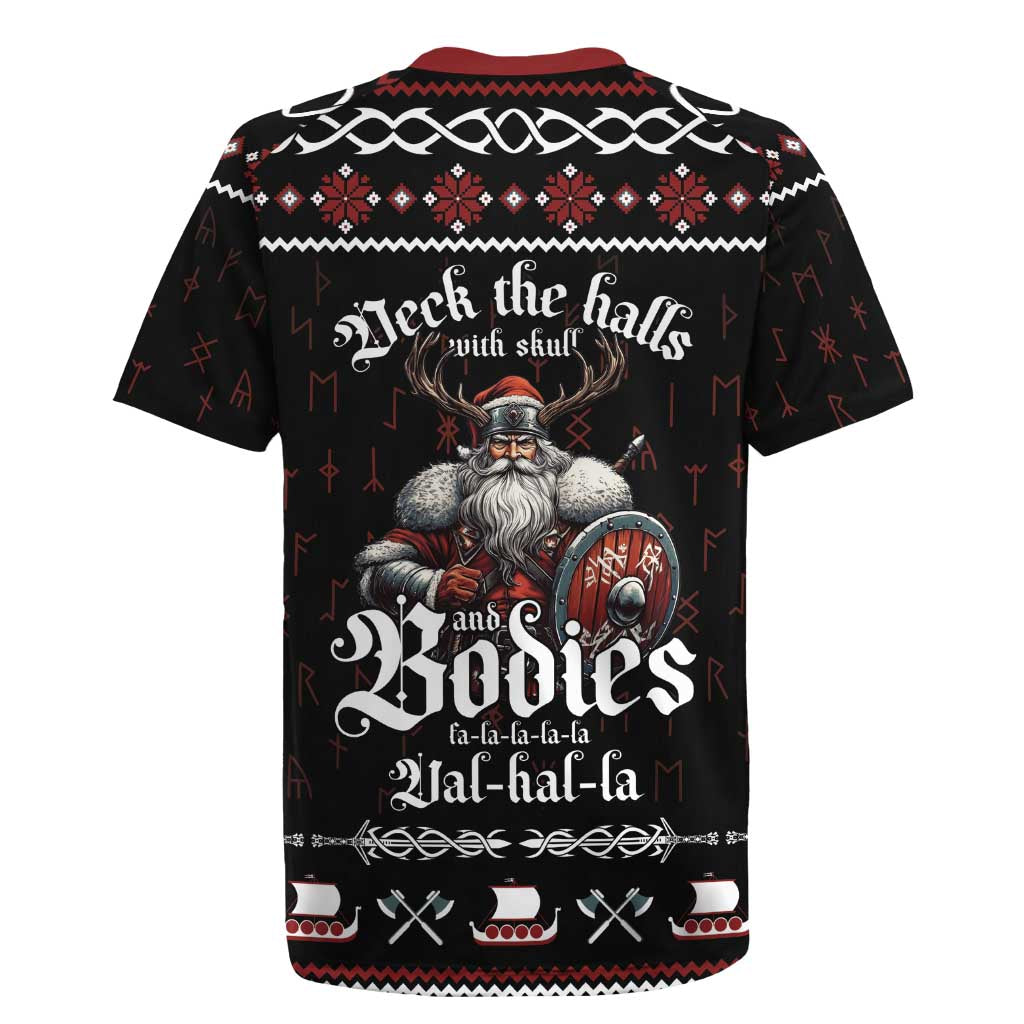 Funny Vikings Christmas Rugby Jersey Falalalala Valhalla LT05 - Wonder Print Shop