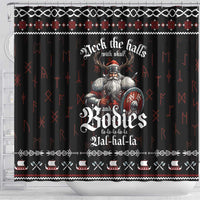 Funny Vikings Christmas Shower Curtain Falalalala Valhalla