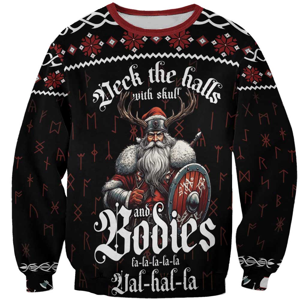 Funny Vikings Christmas Sweatshirt Falalalala Valhalla LT05 - Wonder Print Shop