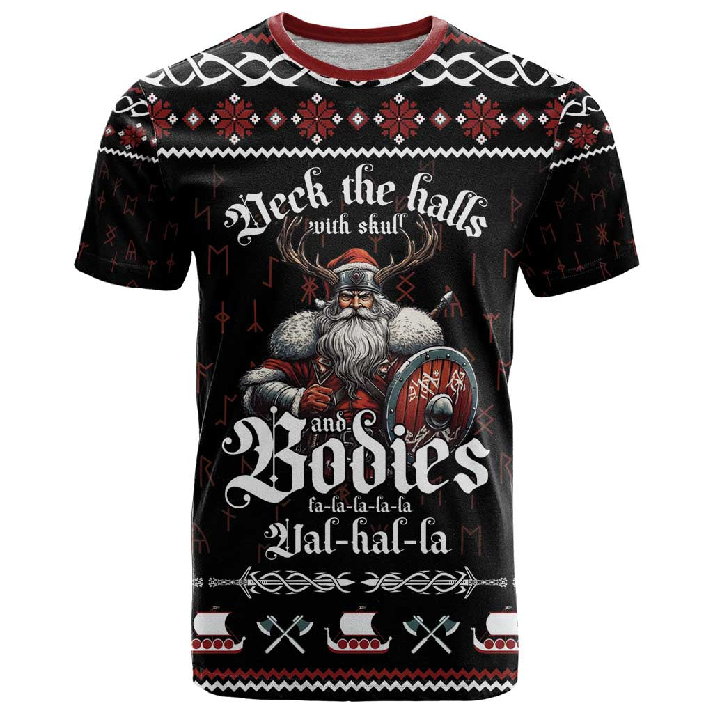 Funny Vikings Christmas T Shirt Falalalala Valhalla LT05 - Wonder Print Shop
