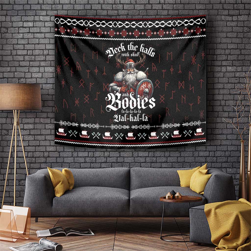 Funny Vikings Christmas Tapestry Falalalala Valhalla LT05 - Wonder Print Shop