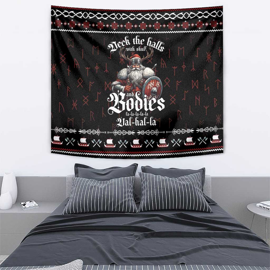Funny Vikings Christmas Tapestry Falalalala Valhalla LT05 - Wonder Print Shop