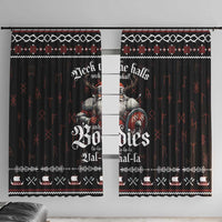 Funny Vikings Christmas Window Curtain Falalalala Valhalla LT05 - Wonder Print Shop