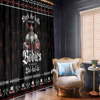 Funny Vikings Christmas Window Curtain Falalalala Valhalla LT05 - Wonder Print Shop