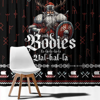 Funny Vikings Christmas Window Curtain Falalalala Valhalla LT05 - Wonder Print Shop