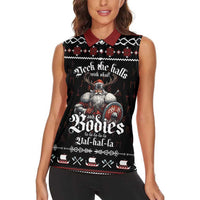 Funny Vikings Christmas Women Sleeveless Polo Shirt Falalalala Valhalla LT05 - Wonder Print Shop