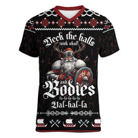 Funny Vikings Christmas Women V-Neck T-Shirt Falalalala Valhalla LT05 - Wonder Print Shop
