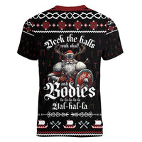 Funny Vikings Christmas Women V-Neck T-Shirt Falalalala Valhalla LT05 - Wonder Print Shop