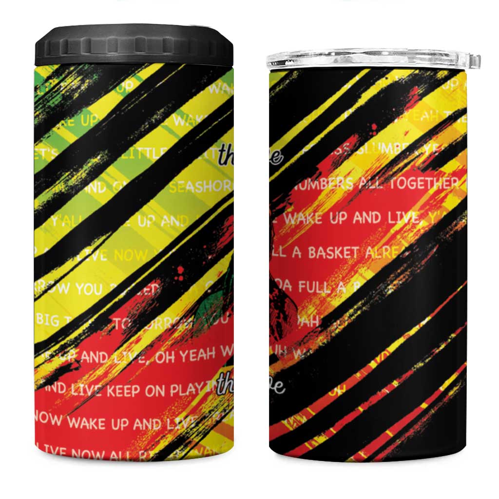 Reggae Legend 4 in 1 Can Cooler Tumbler Love The Life You Live Live The Life You Love