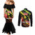 Reggae Legend Couples Matching Mermaid Dress and Long Sleeve Button Shirt Love The Life You Live Live The Life You Love