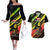 Reggae Legend Couples Matching Off The Shoulder Long Sleeve Dress and Hawaiian Shirt Love The Life You Live Live The Life You Love