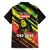 Reggae Legend Family Matching Off The Shoulder Long Sleeve Dress and Hawaiian Shirt Love The Life You Live Live The Life You Love
