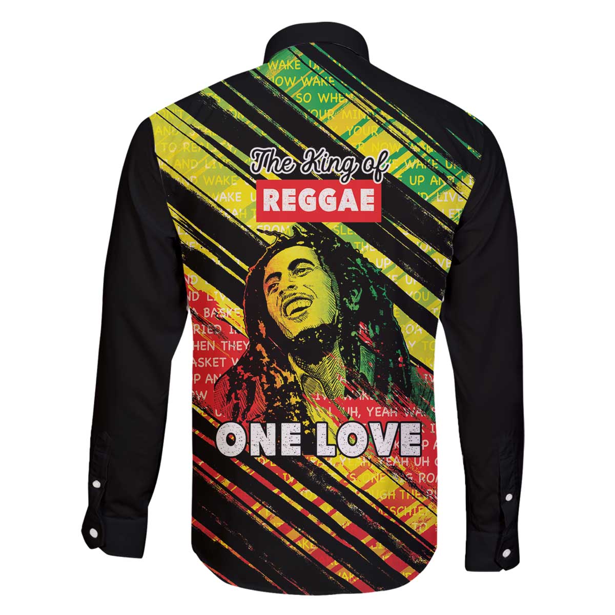 Reggae Legend Family Matching Off The Shoulder Long Sleeve Dress and Hawaiian Shirt Love The Life You Live Live The Life You Love