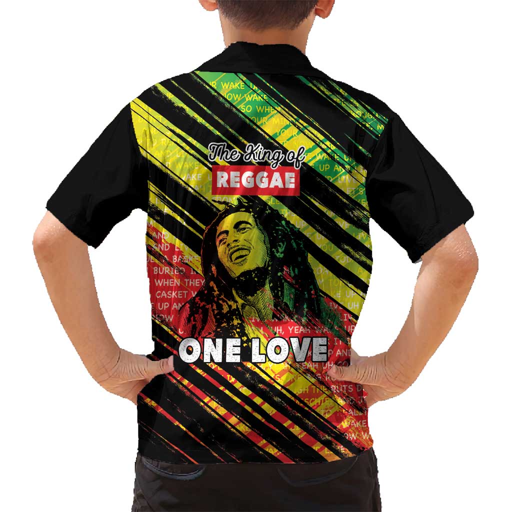 Reggae Legend Family Matching Off Shoulder Short Dress and Hawaiian Shirt Love The Life You Live Live The Life You Love LT05 - Wonder Print Shop