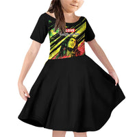 Reggae Legend Family Matching Off Shoulder Short Dress and Hawaiian Shirt Love The Life You Live Live The Life You Love LT05 - Wonder Print Shop